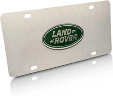 Silver 3D Emblem Luxury SUV License Plate Front Auto Tag for Land Rover