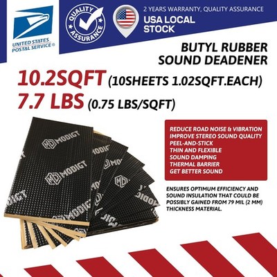 10sqft Sound Deadening Proofing Mat Butyl Car Van Audio Panel Vibration Damping