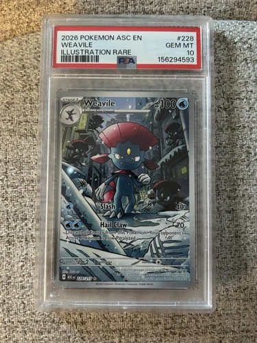 2026 POKEMON WEAVILE ASC EN-ASCENDED HEROES ILLUSTRATION RARE #228 PSA 10