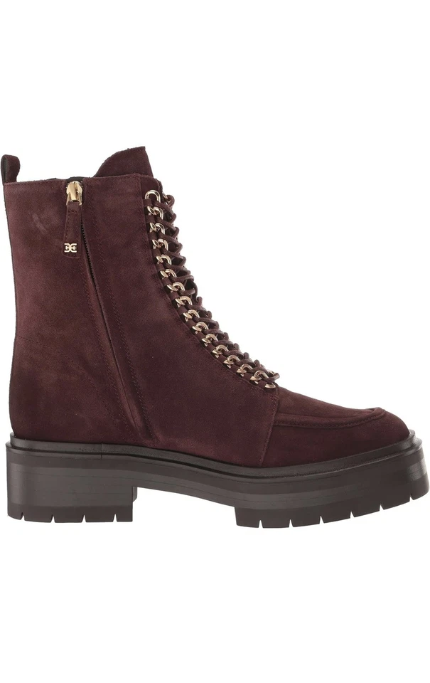 Женские боевые бордовые замшевые ботинки на платформе Lovrin Sam Edelman на шнуровке размер 9,5 - Изображение 4 из 4