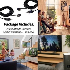 2Pcs Satellite Speaker Cable Grey Blue Fits Vizio V51 M51 SB3651 SB36514 SB4051
