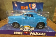 New In Package Chevron Cars Moe Muscle Blue 2009 Jims Burgers Hangout NOS