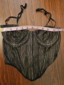 Whitefox Black Lace Corset Nude Underneath Women's Small Corset