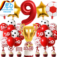 Fussball Deko Geburtstag Kinder 9 Jahre Junge - 9. Geburtstagsdeko Luftballons F