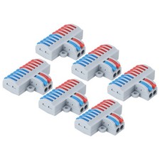 6PCS Lever Wire Connector 2 In 10 Out Quick Connect Electrical Wire Connectors