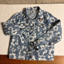 Disney Kids Minnie Mouse Daisy Floral Denim Jacket Blue Size M 7/8 Trucker Coat
