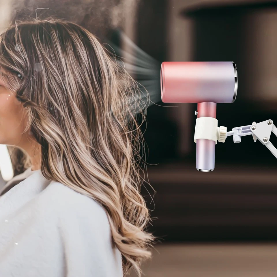 Adjustable Salon Blow Dryer Holder Height Hair Dryer Rack 360 Degree Rotating - Image 4 of 4