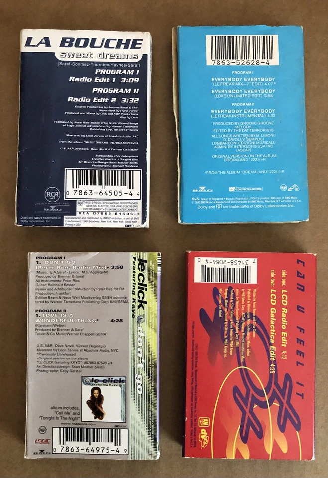 4-Pack Cassette Singles Hot Dance By Black Box, Le Click, La Bouche & 3rd Party Foto 3 de 3