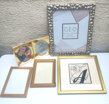 Job Lot of 5 Picture Photo Frames Ornate Gilt Gold Vintage Small Medium