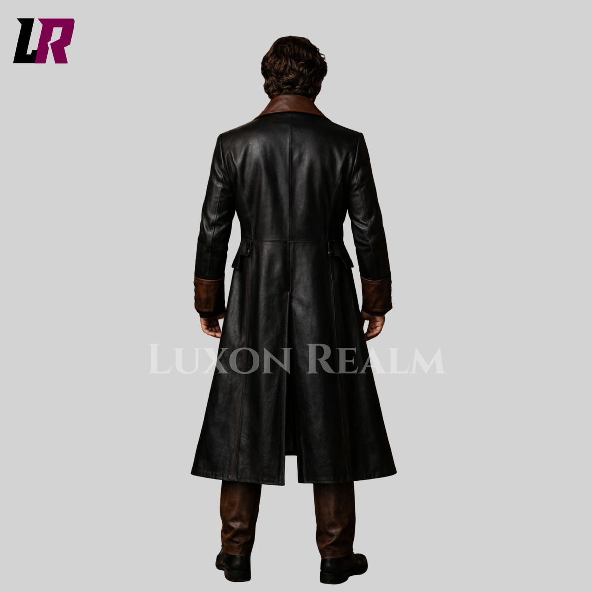 Gothic Victorian Leather Long Coat Set – Real Leather Regency