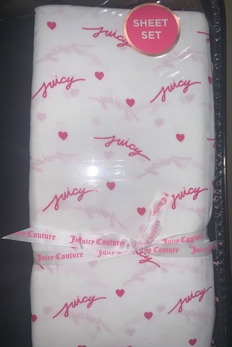 Juicy Couture Black/Pink Bows & Logos 6pc TWIN Set Comforter, Sham,Sheets,Pillow - Picture 8 of 8