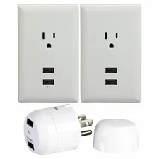 RCA CBUSB1 Home / Travel Charging Kit Quick Charging Wall Plate Plug-In New