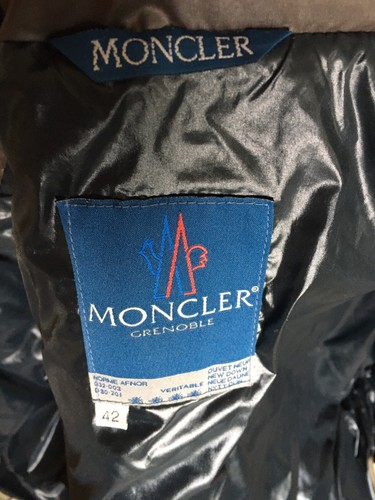 Vintage French Designer Moncler Grenoble Down Brown Puffer Jacket Size 42 UK 12 - Picture 3 of 9
