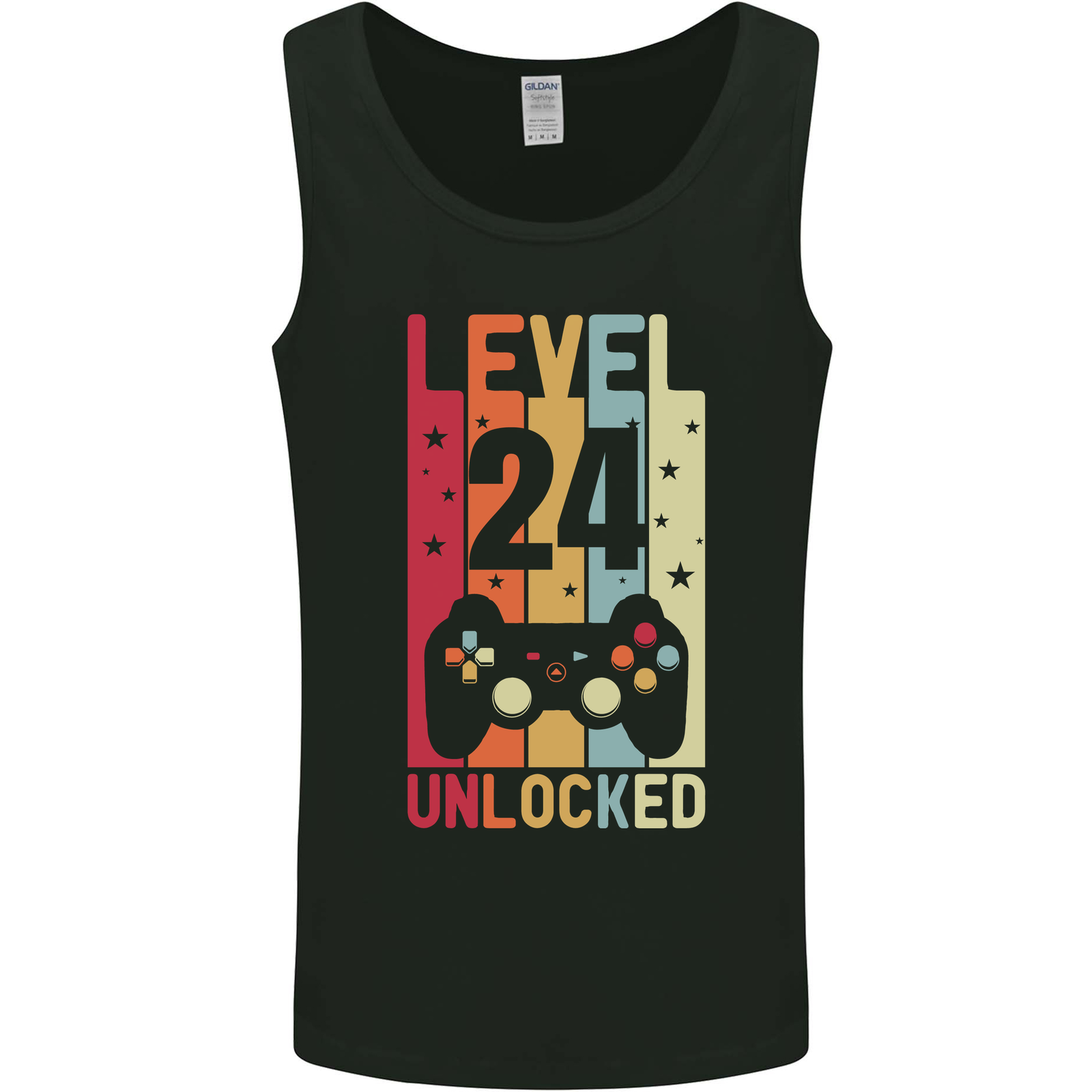 24th Birthday 24 Year Old Level Up Gaming Mens Vest Tank Top