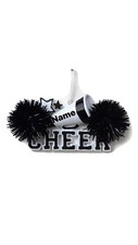 Cheer Black Personalized Christmas Tree Ornament