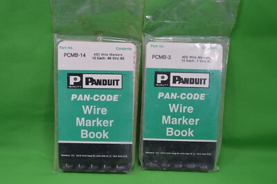 2 Panduit Pan-Code Wiring Wire Marker Booklets,PCMB-3,PCMB-14,Y