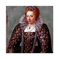 Anonymes PorträT Von KöNigin Elisabeth I., England GroßEr Druck 61X61 Cm