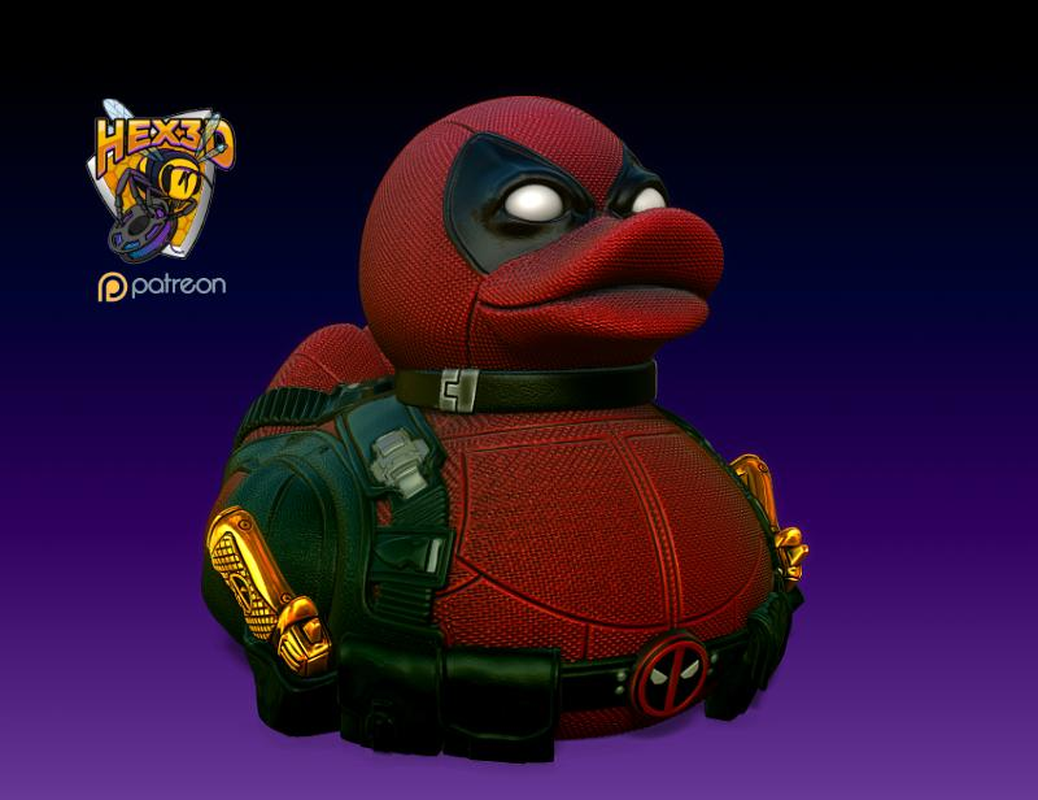 3D Printed Deadpool Figurine for Duck Collectors and More - Quirky Home Decor by