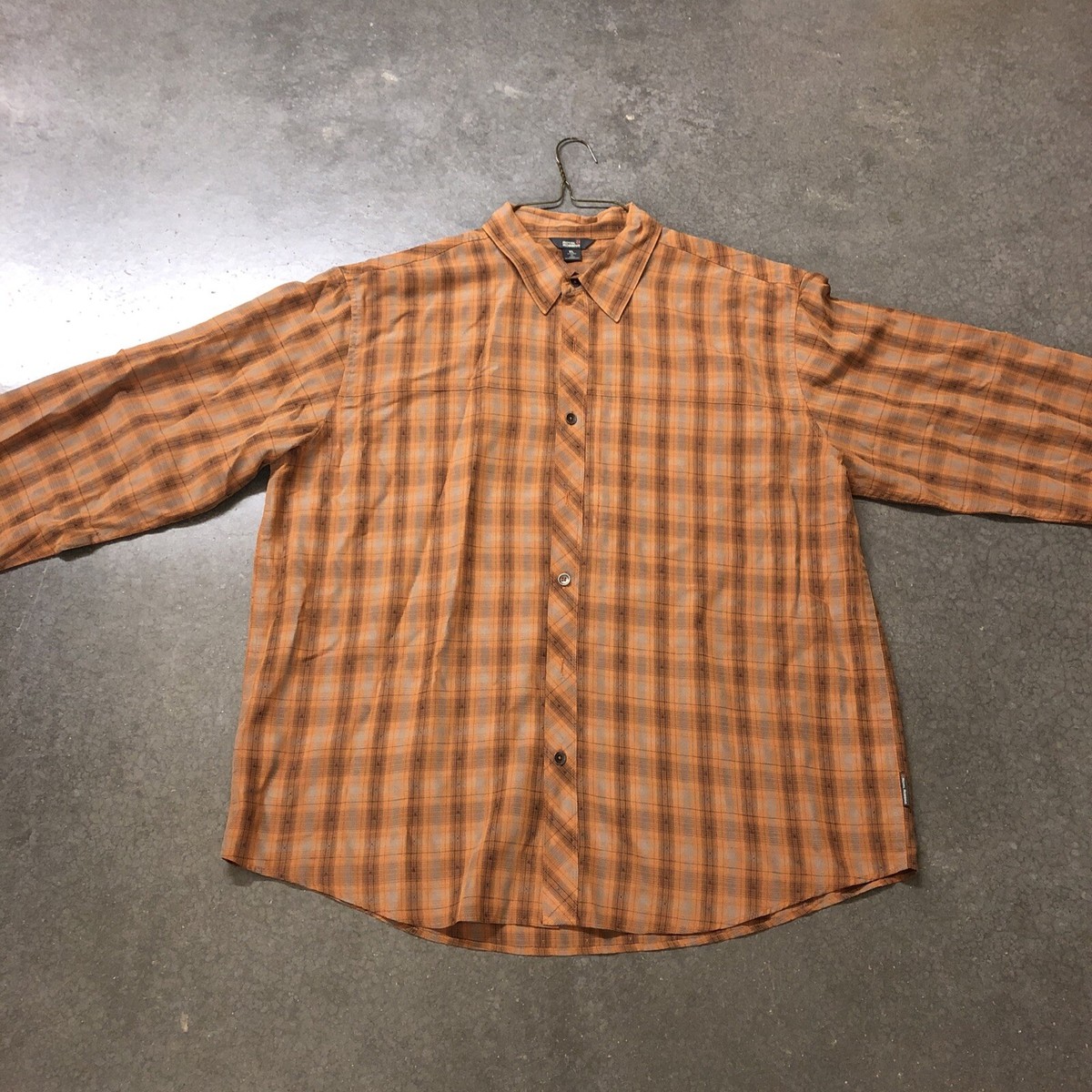 mens orange plaid dress shirt KOTON Men's Shirt in Orange