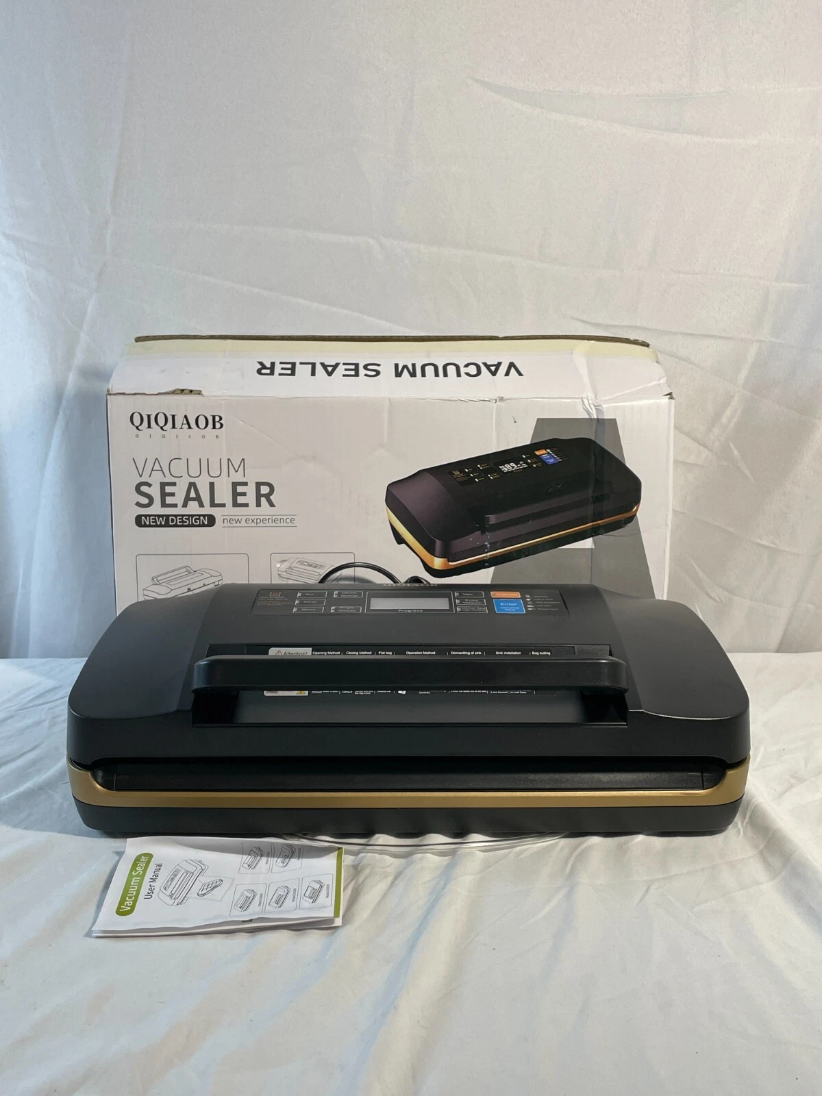 Qiqiaob SV608 Black Quiet 65Kpa Fully Automatic Air Food Vacuum Sealer