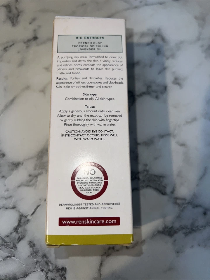 REN Clarimatte Invisible Pores Detox Mask 50ml Brand New Boxed Genuine Clay - Image 3 of 4