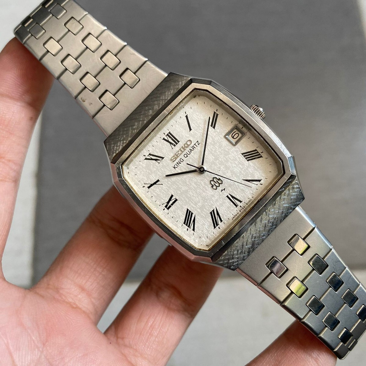 RARE Seiko King Quartz 9722-5000 Silver Snowflake Dial Date RARE Seiko King Quartz 9722-5000 Silver Snowflake Dial Date