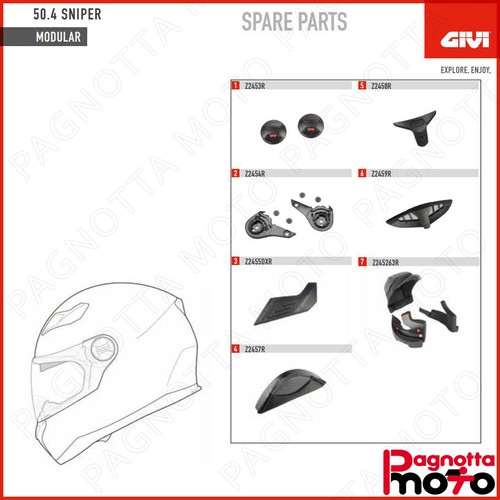RICAMBIO CASCO GIVI 50.4 SNIPER INTERNO CON GUANCETTE MORBIDE (TG.63 - XXL)  | eBay