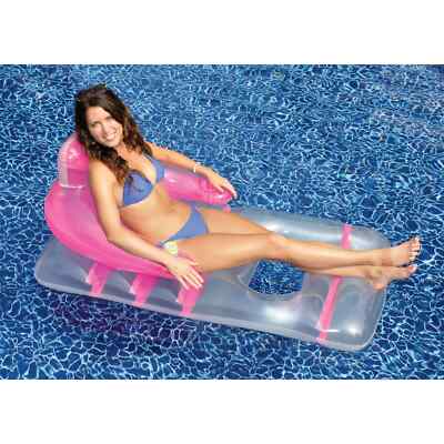 9041 Swimline Deluxe Inflatable Lounge Chair, 66'', Pink