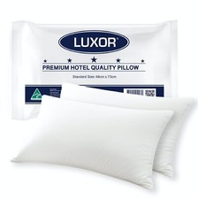 Australian Made Luxor Twin Pack Hotel Quality Pillow Standard Size