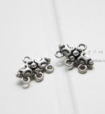 28pcs 17 13mm Alloy Charm 3Hole connector