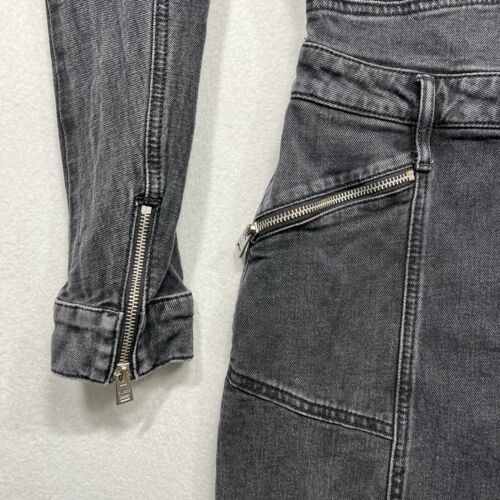 Y2K Womens Guess Jeans Denim Vintage Utility Long Sleeve Dress Zipper Sz L Punk - Picture 3 of 10