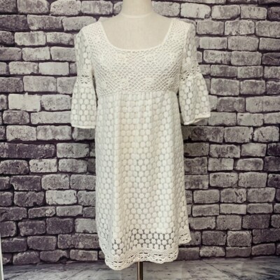 Solitaire White Lace Dress Size Medium | eBay