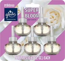 Glade Plug-Ins Scented Oil Air Freshener Refills, Super Bloom, 0.67 oz, 5 Count