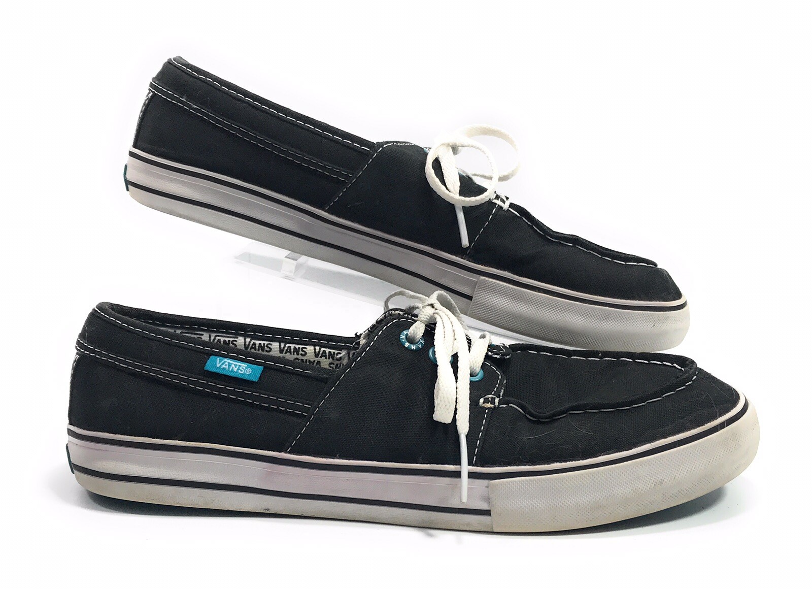 Black Canvas Deck Boat Shoes Size 