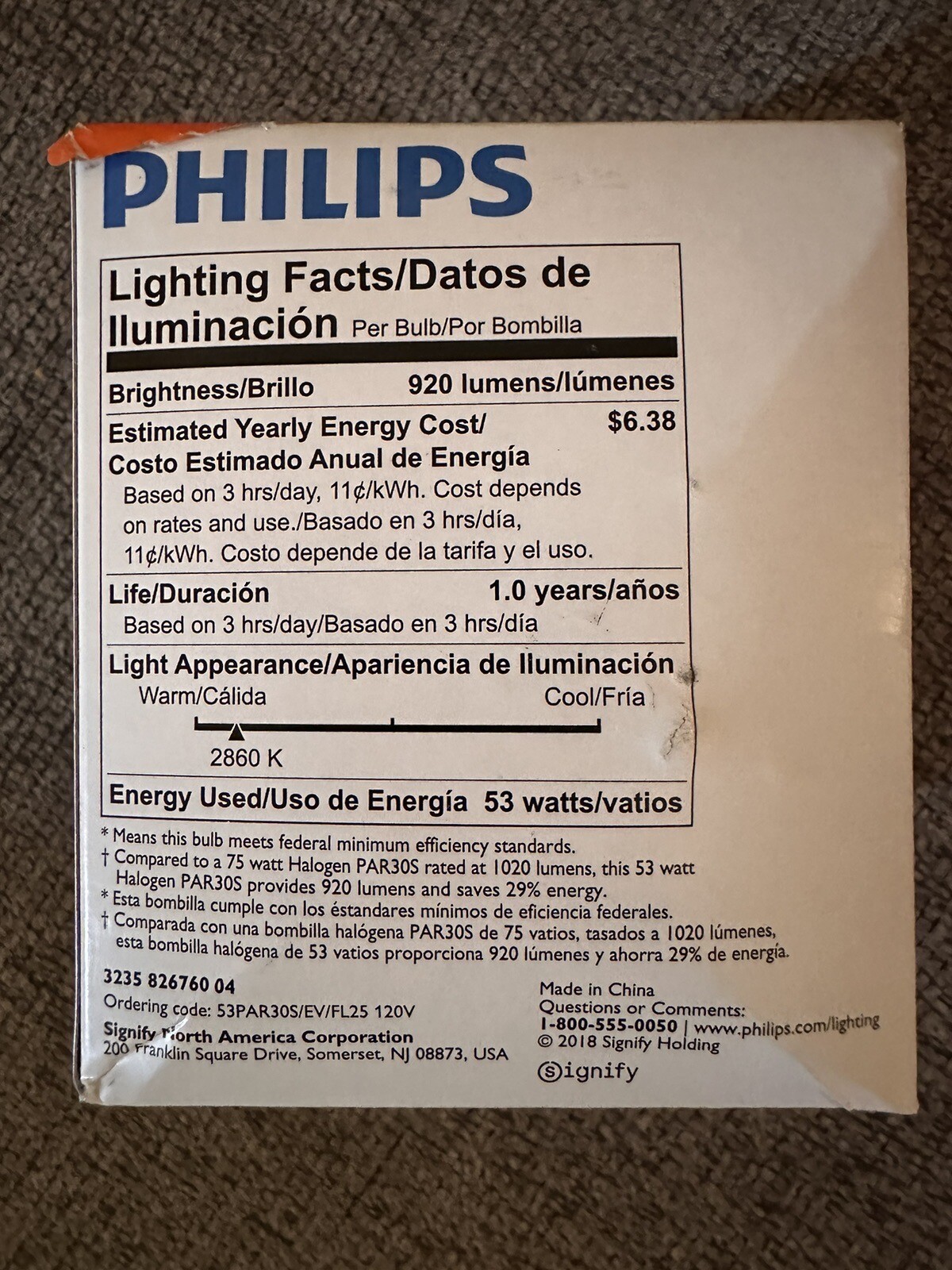 Philips 75 Watt PAR30S Flood Light Dimmable 920 Lumens Indoor Outdoor Bright