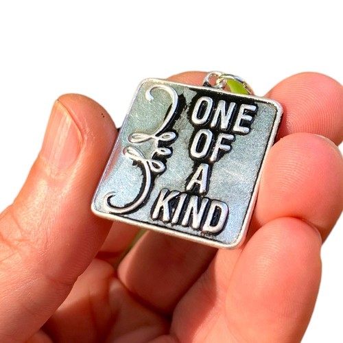 Silver Square "One Of A Kind" Pendant Positive Statement Unique Gift For Sister - Picture 9 of 9