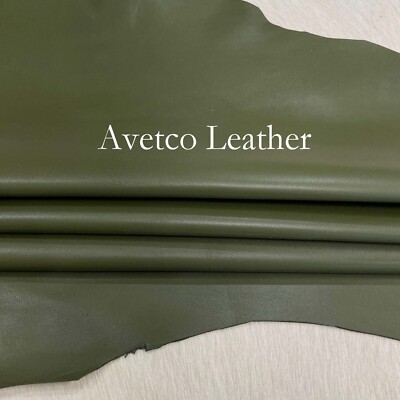 Premium Goatskin Nappa Soft Leather Hide Cypress Green 2-3 oz Thickness 0.8 mm