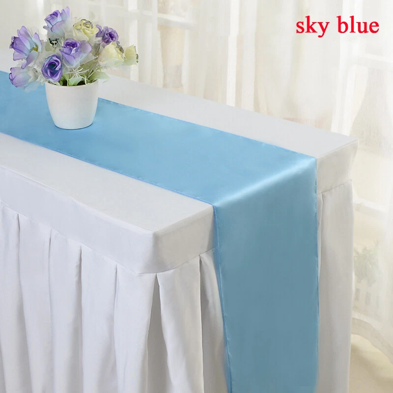 30x275cm Satin Table Runners Cloth Tablecloths Wedding Party Banquet Decors New - Image 2 of 4