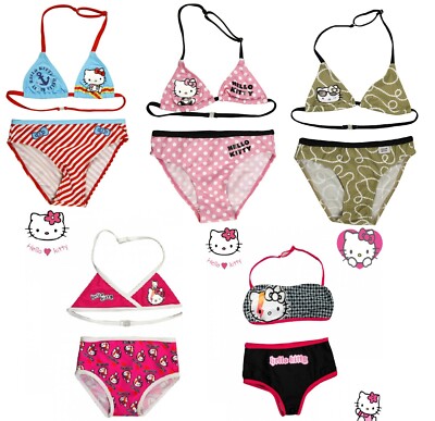Hello Kitty Bikini Set 104 116 128 140 152 Top + Hose Bikinioberteil Bikinihose
