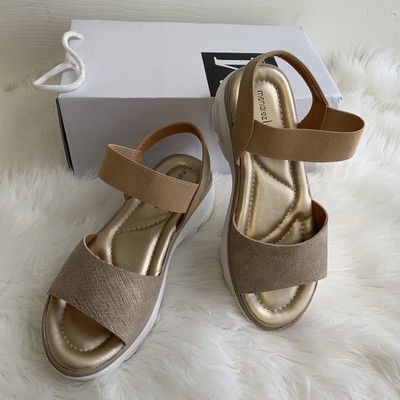 Mendrez Shoes Sandals Gold Metallic Beige Womens Size 8 38 | eBay