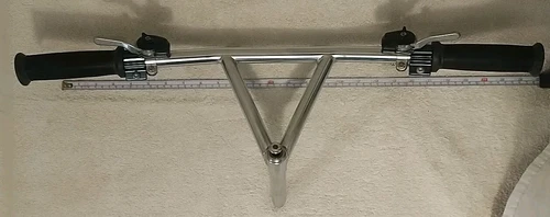 Vintage Bull moose Handlebars 25" Wide 21.1 Quill W/ Thumb Shifters Levers Grips