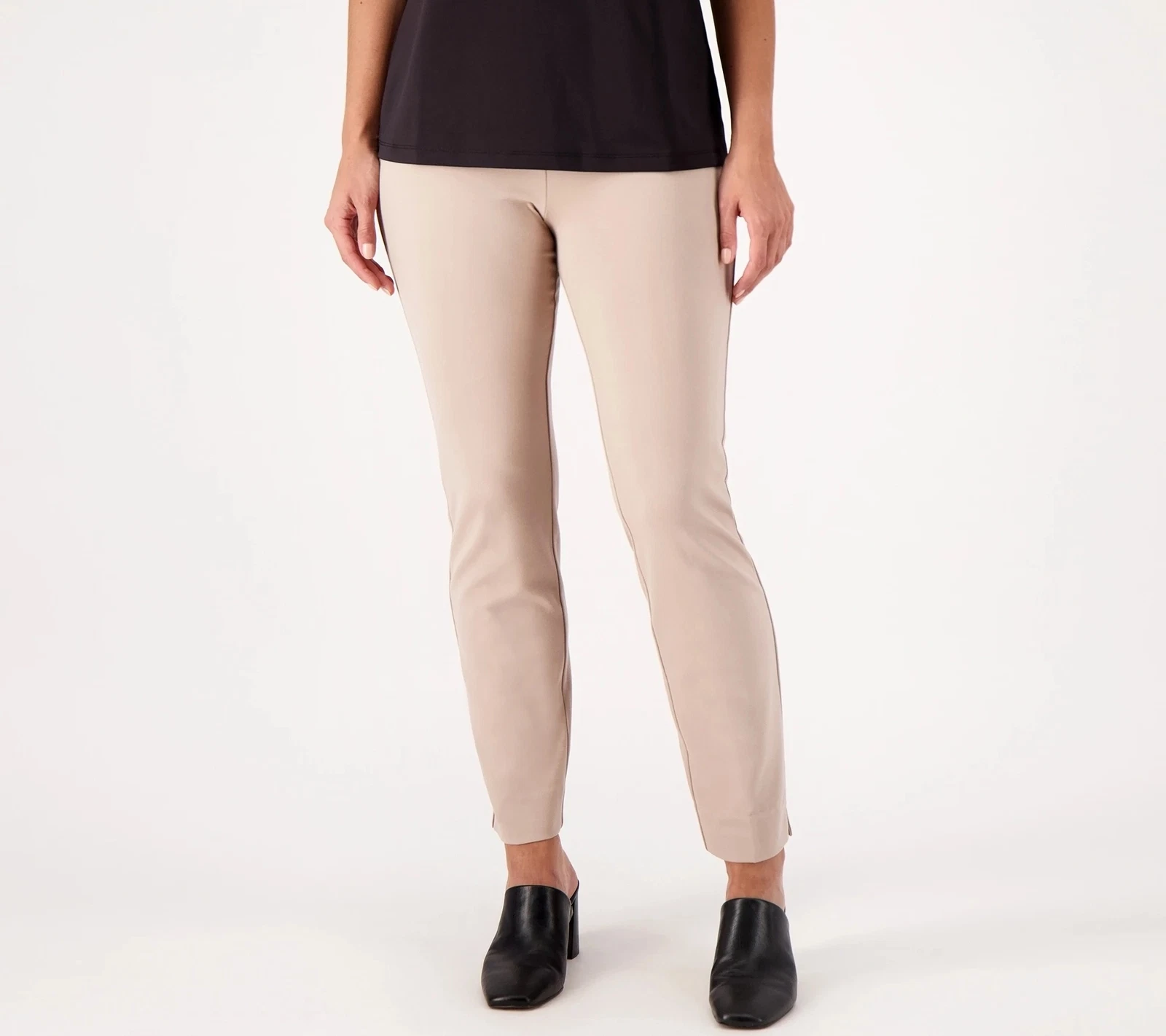Susan Graver Every Day Petite Supreme pantalon en tricot pierre XL neuf