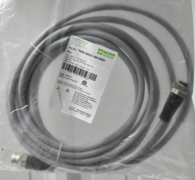 Murr 7000-50021-9610500 Connection Cable 7/8'' Male, 7/8'' Female, 5-Pole, 5m
