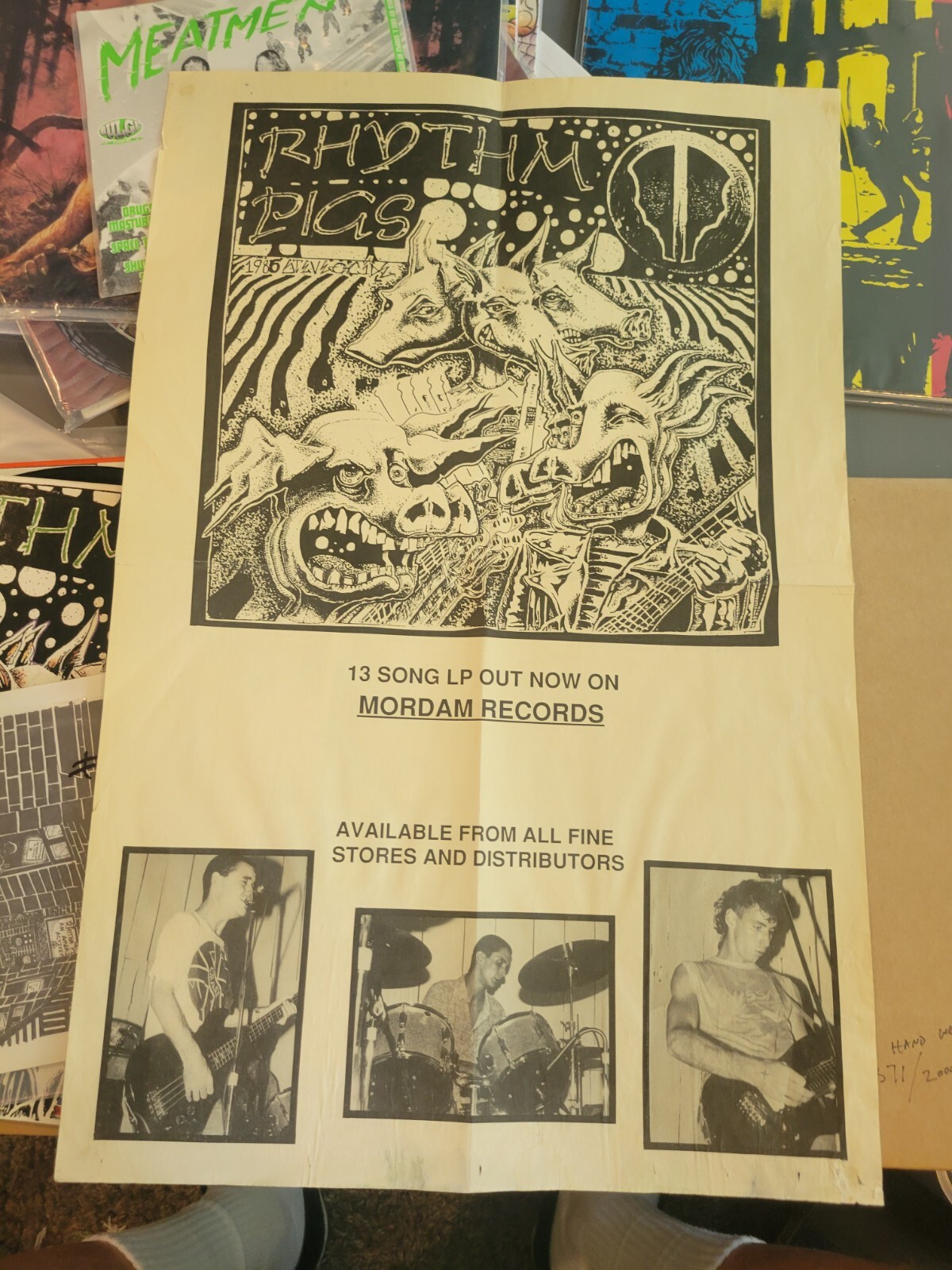 Rhythm Pigs orginal records +poster mdc rkl clown alley black flag verbal abuse