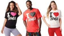 Zumba I Love Zumba Unisex Tee - One Size Fits Most!  Red, Black, or White! New!