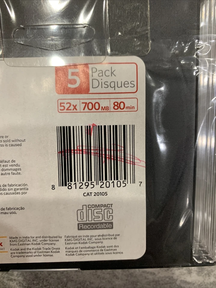 Kodak CD-R 52X 700MB 80 Minutes 5 Pack New & Sealed. - Image 4 of 4