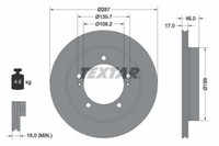 2X Textar 92314103 Bremsscheibe FüR Santana Suzuki