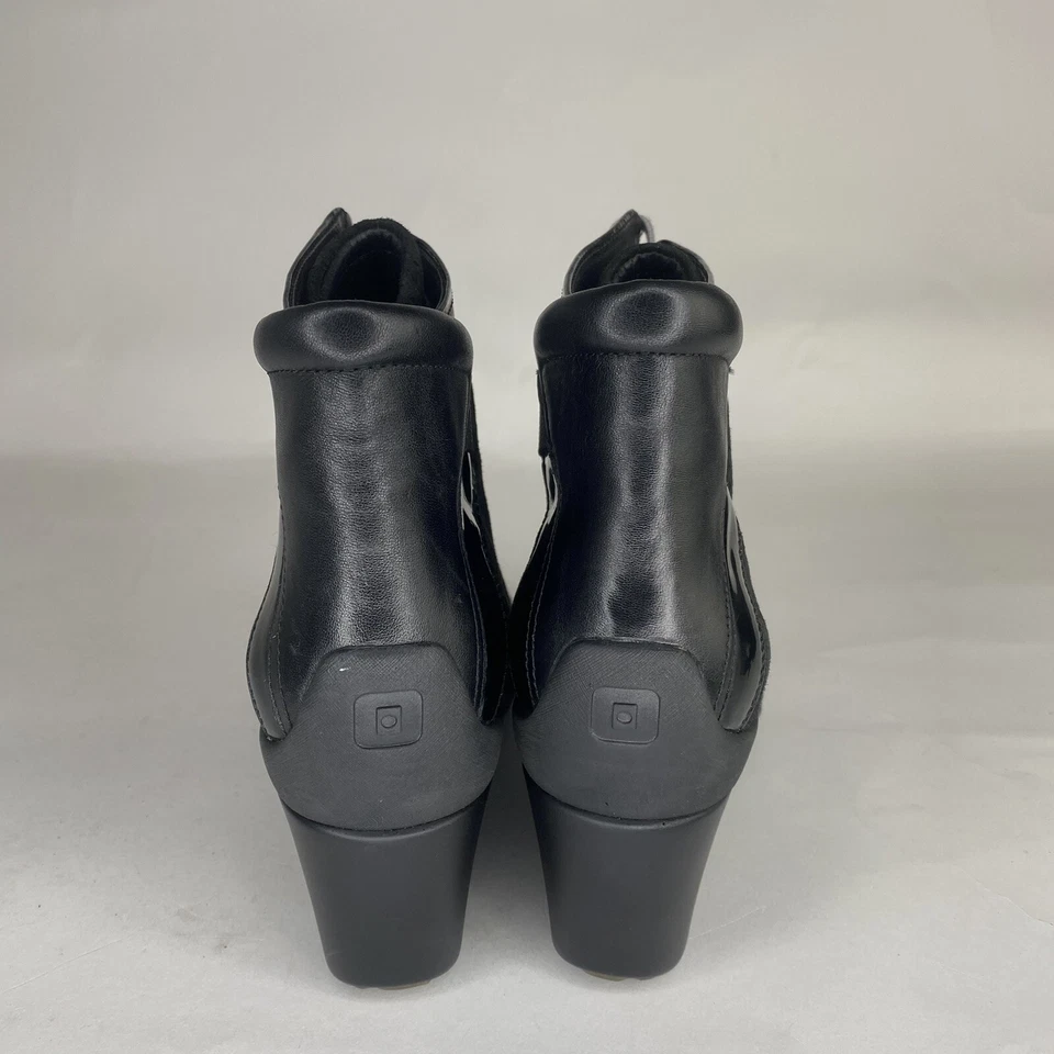 Botas Deportivas TSUBO Negras Gamuza Cuero 1002503 Vestido Parte Superior Alta Cuña Talla 10  Foto 4 de 4