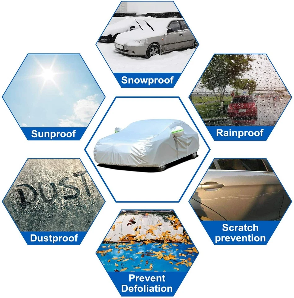 Capa de carro completa externa impermeável sol neve chuva proteção UV para LEXUS GX460 190T - Imagem 4 de 4