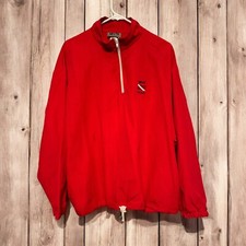 Vintage Uzzi Amphibious Gear Red Dive Flag 1/4 Zip Windbreaker Sz L/XL 90s